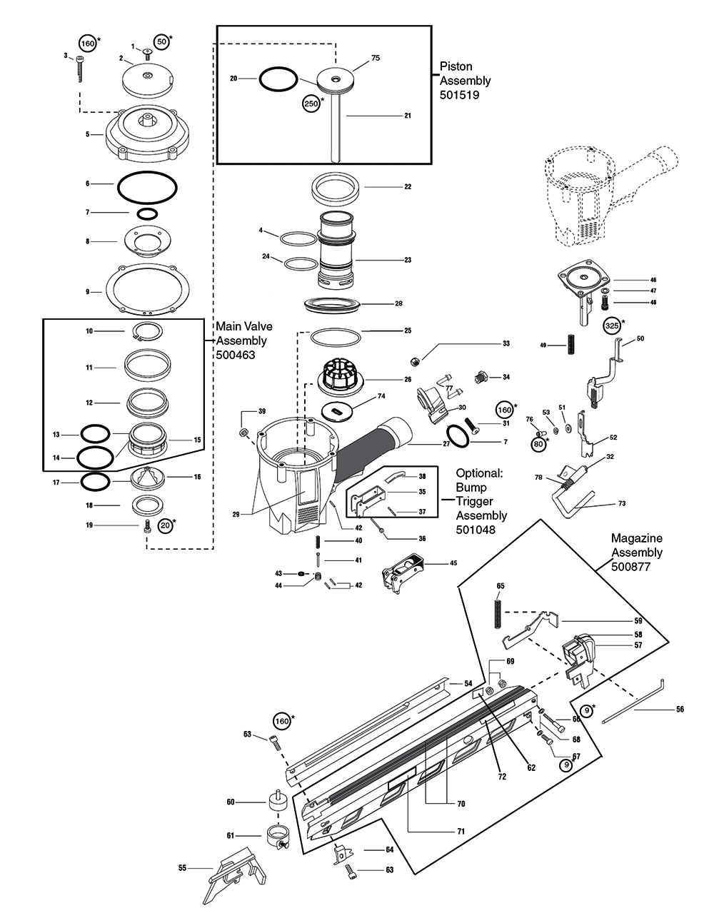 Paslode Framing Nailer F350s Parts Diagram Reviewmotors.co