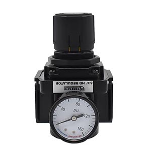 Interstate Pneumatics W1185 3/4 Inch Heavy Duty Knob Handle Regulator with Gauge