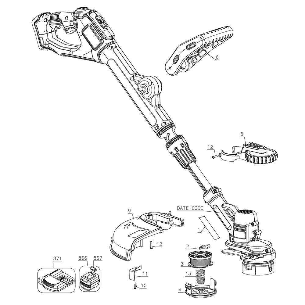  90626568 90626568-2 String Trimmer Lever Assembly for Black &  Decker Trimmer Replaces LSTE522 LSTE523 LSTE520 LSTE525 BESTE620 CMEST913  (2 Pack) : Patio, Lawn & Garden