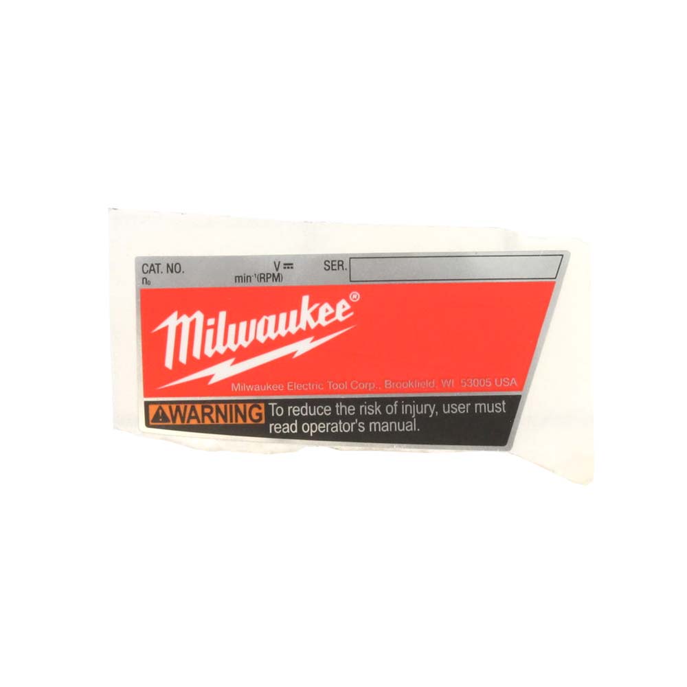 Milwaukee 12-20-2402 Service Nameplate
