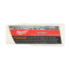 Milwaukee 12-20-0115 Service Nameplate Kit