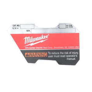 Milwaukee 12-20-2485 Service Nameplate