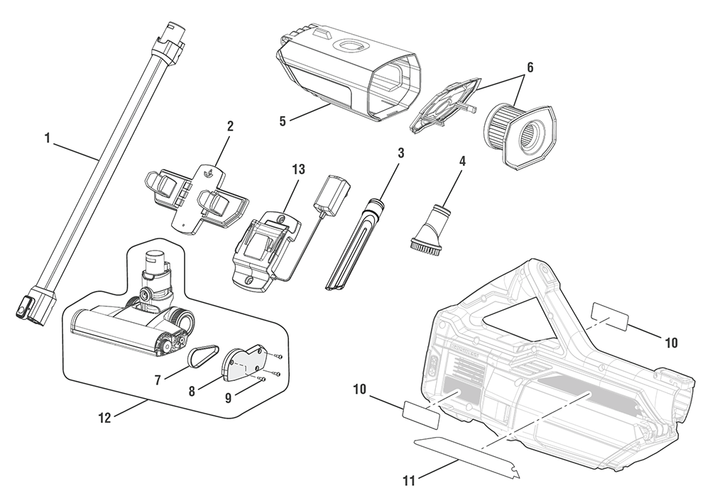 Buy Ryobi P718 18v One ™ Stick Vacuum Replacement Tool Parts Ryobi P718 Diagram