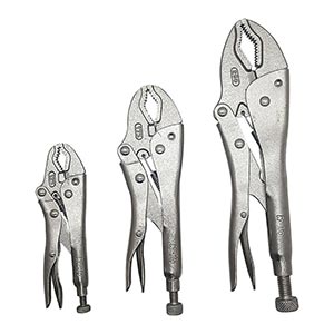 Superior Steel PL5710S 5 Inch, 7 Inch & 10 Inch Vise Grip Curved Jaw & Nose Locking Plier Set